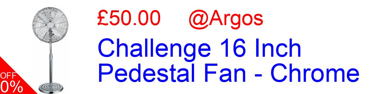23% OFF, Challenge 16 Inch Pedestal Fan - Chrome £50.00@Argos