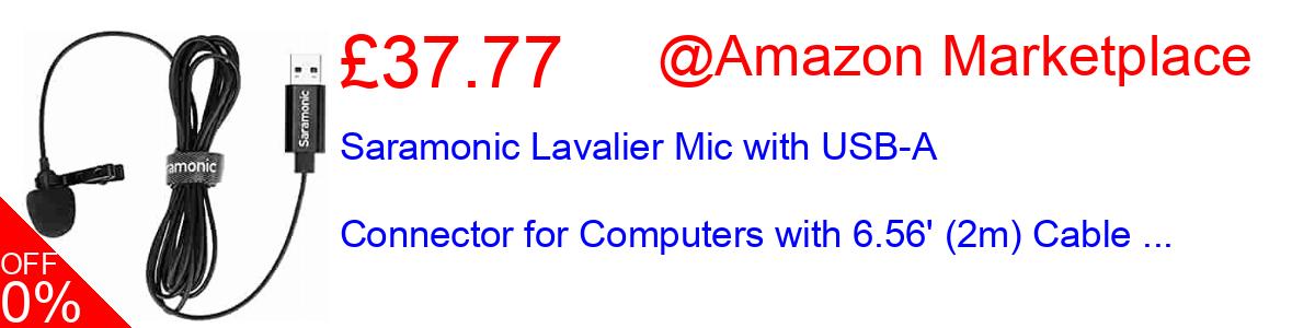 23% OFF, Saramonic Lavalier Mic with USB-A Connector for Computers with 6.56' (2m) Cable ... £27.36@Amazon Marketplace