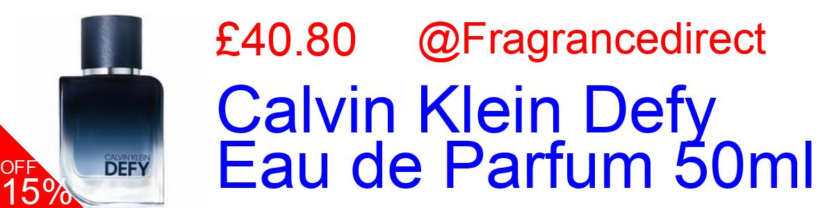 15% OFF, Calvin Klein Defy Eau de Parfum 50ml £40.80@Fragrancedirect