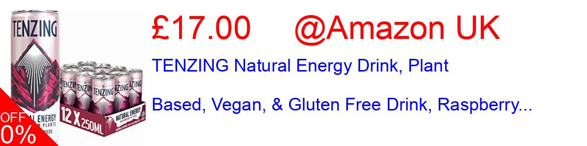 20% OFF, TENZING Natural Energy Drink, Plant Based, Vegan, & Gluten Free Drink, Raspberry... £13.59@Amazon UK