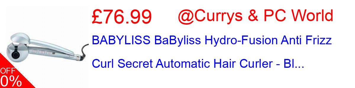 36% OFF, BABYLISS BaByliss Hydro-Fusion Anti Frizz Curl Secret Automatic Hair Curler - Bl... £76.99@Currys & PC World