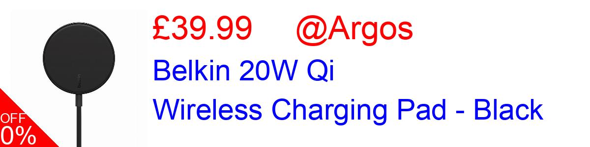 13% OFF, Belkin 20W Qi Wireless Charging Pad - Black £34.99@Argos