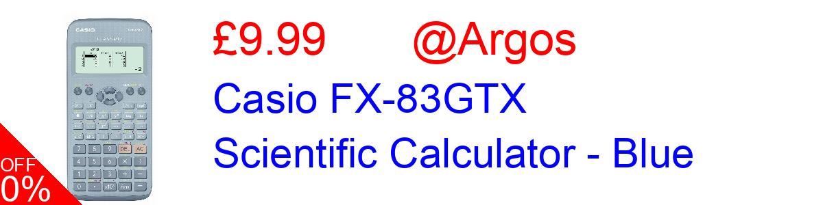 12% OFF, Casio FX-83GTX Scientific Calculator - Blue £14.99@Argos