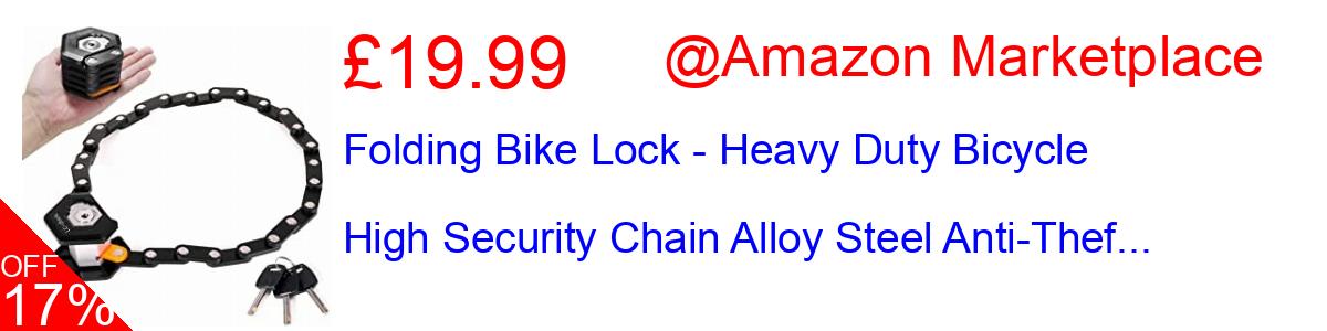 20% OFF, Folding Bike Lock - Heavy Duty Bicycle High Security Chain Alloy Steel Anti-Thef... £19.99@Amazon Marketplace