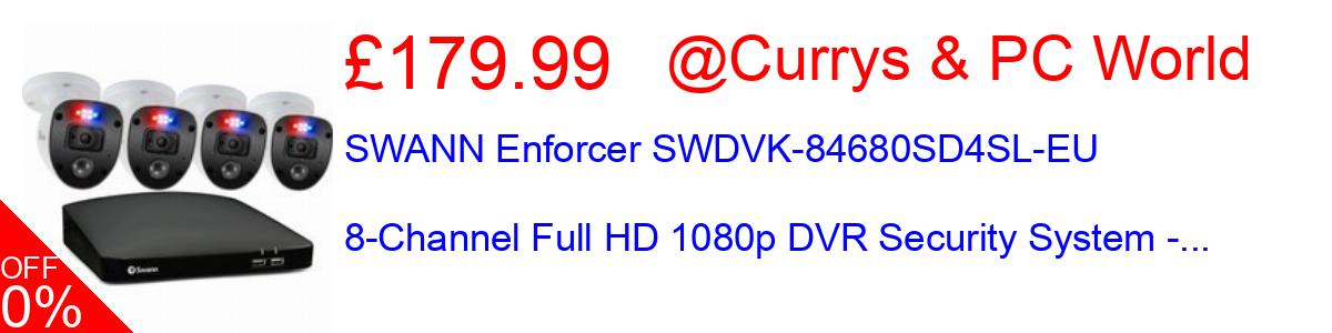 45% OFF, SWANN Enforcer SWDVK-84680SD4SL-EU 8-Channel Full HD 1080p DVR Security System -... £179.99@Currys & PC World