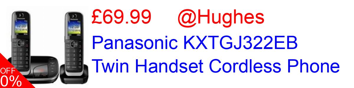 13% OFF, Panasonic KXTGJ322EB Twin Handset Cordless Phone £69.99@Hughes