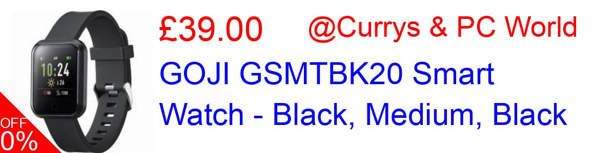 61% OFF, GOJI GSMTBK20 Smart Watch - Black, Medium, Black £39.00@Currys & PC World