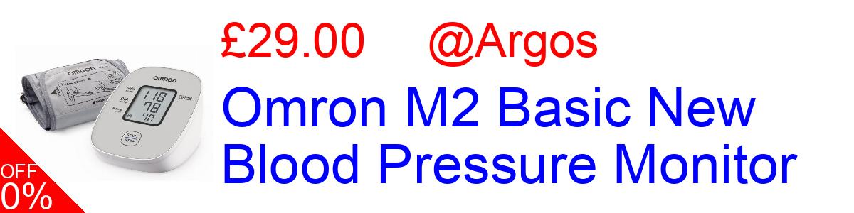 26% OFF, Omron M2 Basic New Blood Pressure Monitor £21.50@Argos