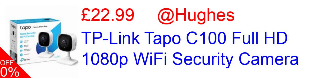 23% OFF, TP-Link Tapo C100 Full HD 1080p WiFi Security Camera £22.99@Hughes