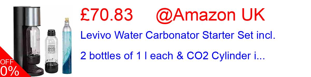 13% OFF, Levivo Water Carbonator Starter Set incl. 2 bottles of 1 l each & CO2 Cylinder i... £65.01@Amazon UK