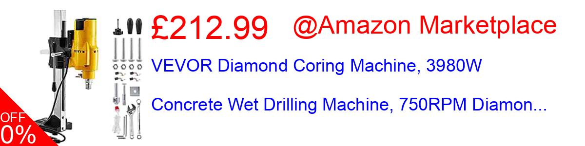 24% OFF, VEVOR Diamond Coring Machine, 3980W Concrete Wet Drilling Machine, 750RPM Diamon... £162.99@Amazon Marketplace