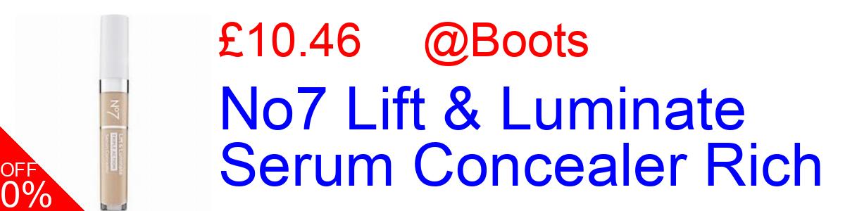 25% OFF, No7 Lift & Luminate Serum Concealer Rich £10.46@Boots