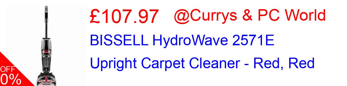 57% OFF, BISSELL HydroWave 2571E Upright Carpet Cleaner - Red, Red £107.97@Currys & PC World