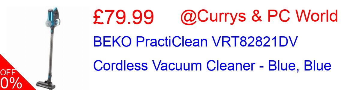 31% OFF, BEKO PractiClean VRT82821DV Cordless Vacuum Cleaner - Blue, Blue £109.00@Currys & PC World