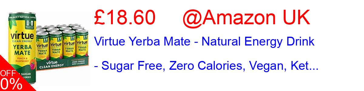 20% OFF, Virtue Yerba Mate - Natural Energy Drink - Sugar Free, Zero Calories, Vegan, Ket... £12.00@Amazon UK