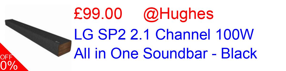 34% OFF, LG SP2 2.1 Channel 100W All in One Soundbar - Black £99.00@Hughes