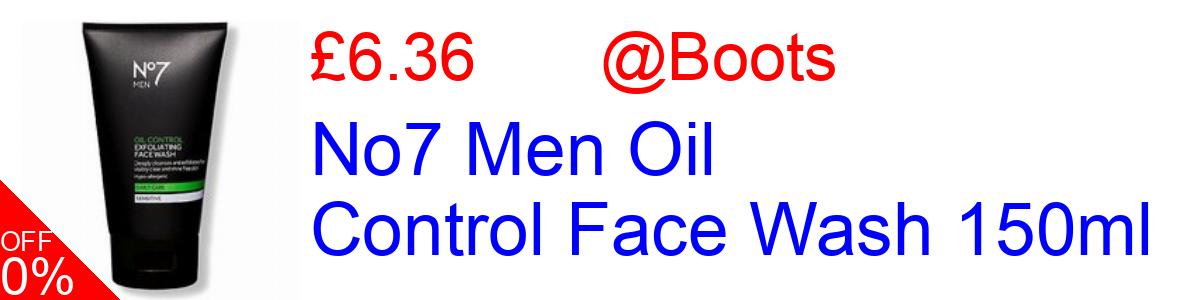 20% OFF, No7 Men Oil Control Face Wash 150ml £6.36@Boots