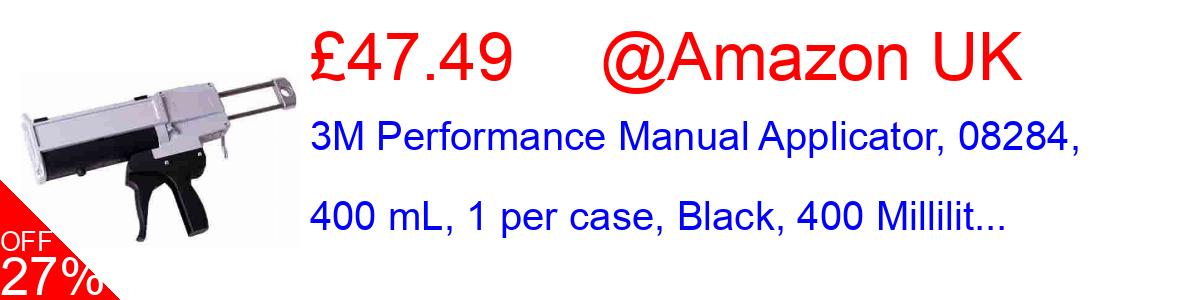 15% OFF, 3M Performance Manual Applicator, 08284, 400 mL, 1 per case, Black, 400 Millilit... £74.45@Amazon UK