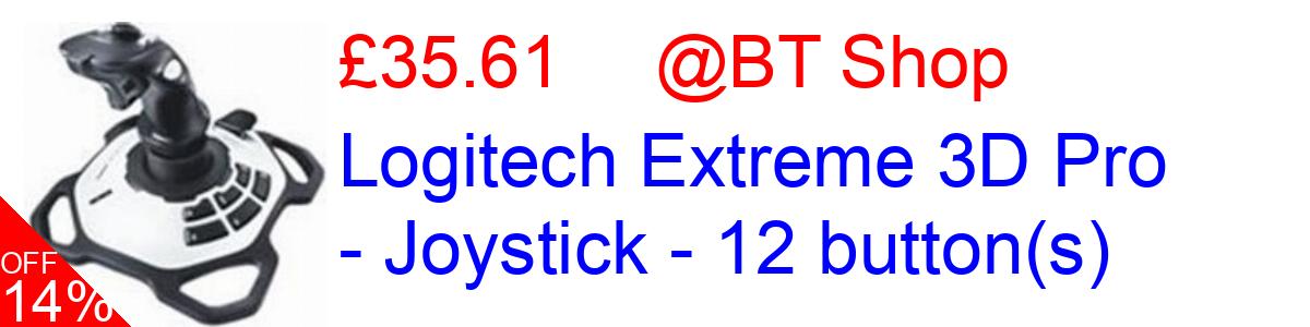 14% OFF, Logitech Extreme 3D Pro - Joystick - 12 button(s) £35.61@BT Shop