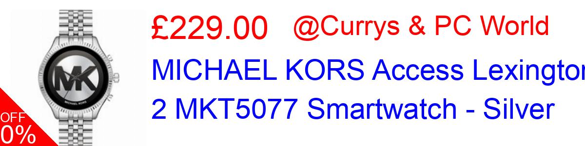 30% OFF, MICHAEL KORS Access Lexington 2 MKT5077 Smartwatch - Silver £229.00@Currys & PC World