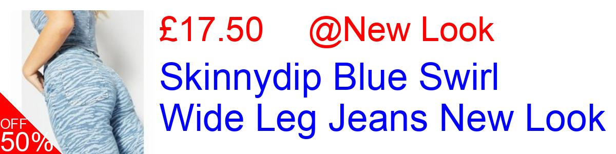50% OFF, Skinnydip Blue Swirl Wide Leg Jeans New Look £17.50@New Look