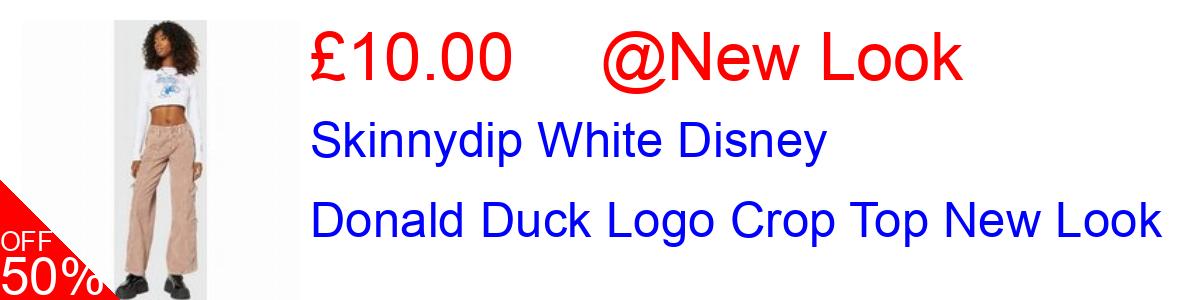 50% OFF, Skinnydip White Disney Donald Duck Logo Crop Top New Look £10.00@New Look