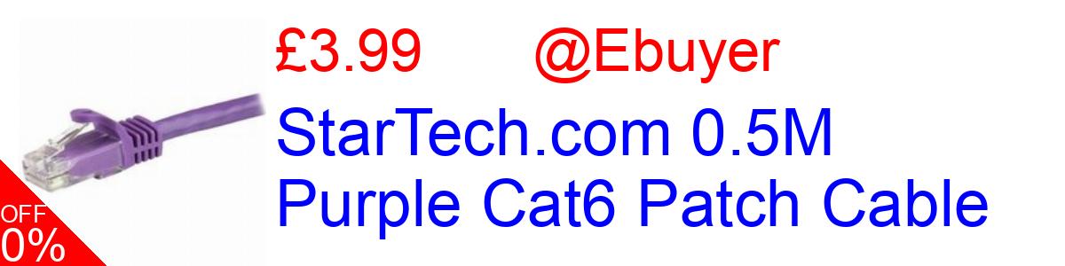 31% OFF, StarTech.com 0.5M Purple Cat6 Patch Cable £3.99@Ebuyer