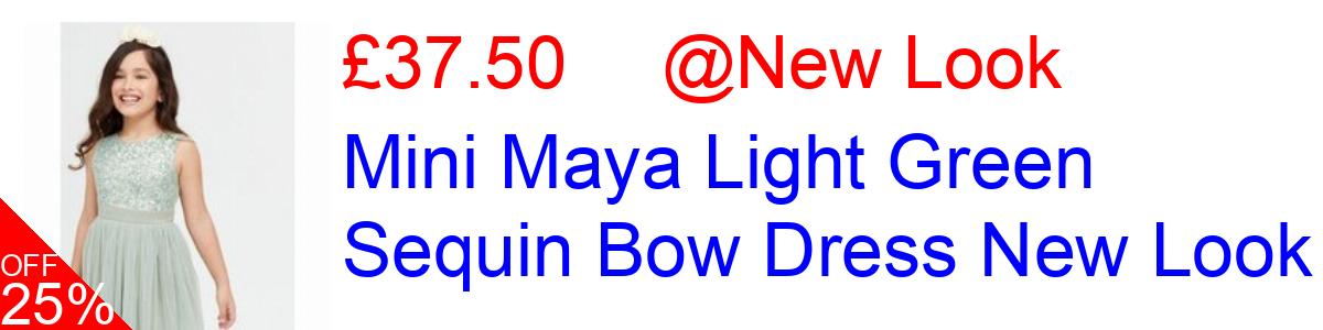 25% OFF, Mini Maya Light Green Sequin Bow Dress New Look £37.50@New Look