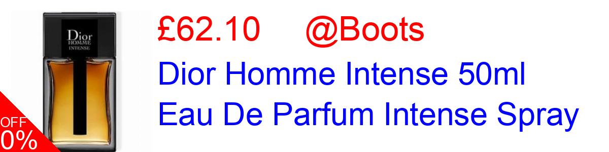 10% OFF, Dior Homme Intense 50ml Eau De Parfum Intense Spray £62.10@Boots