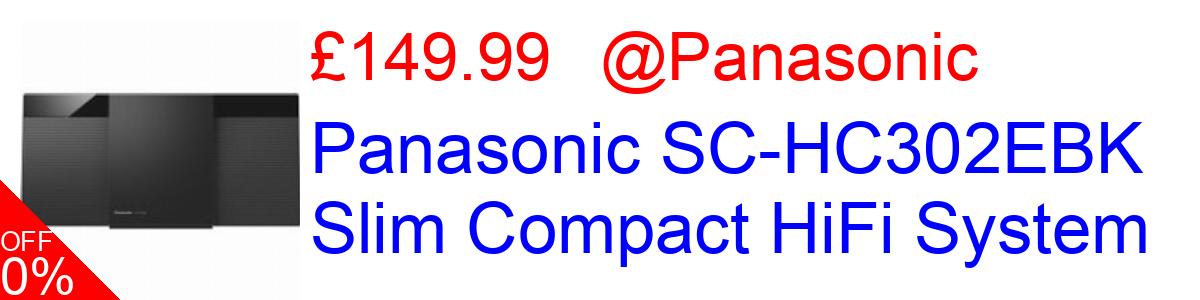 12% OFF, Panasonic SC-HC302EBK Slim Compact HiFi System £149.99@Panasonic