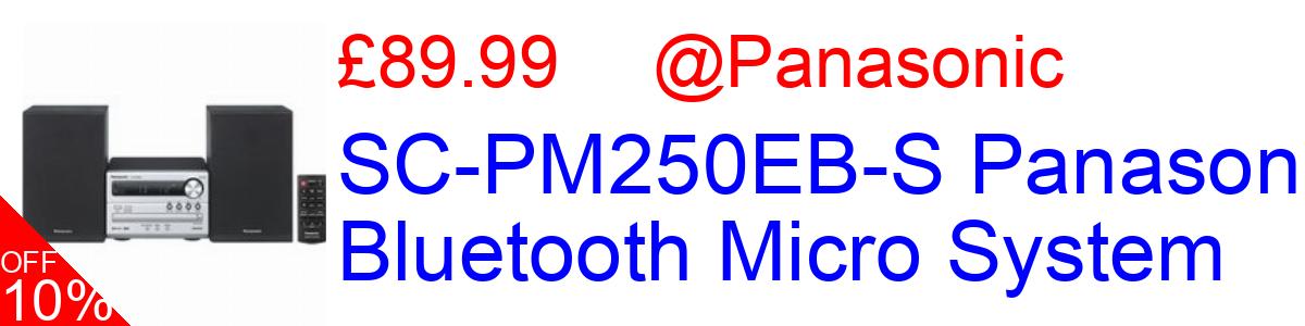 10% OFF, SC-PM250EB-S Panasonic Bluetooth Micro System £89.99@Panasonic