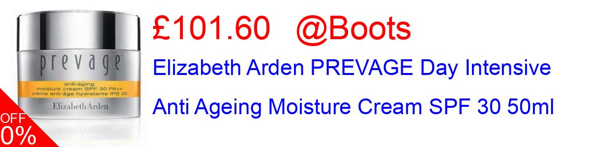 20% OFF, Elizabeth Arden PREVAGE Day Intensive Anti Ageing Moisture Cream SPF 30 50ml £101.60@Boots