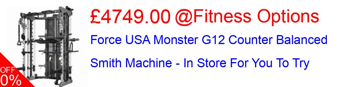 11% OFF, Force USA Monster G12 Counter Balanced Smith Machine - In Store For You To Try £3999.00@Fitness Options