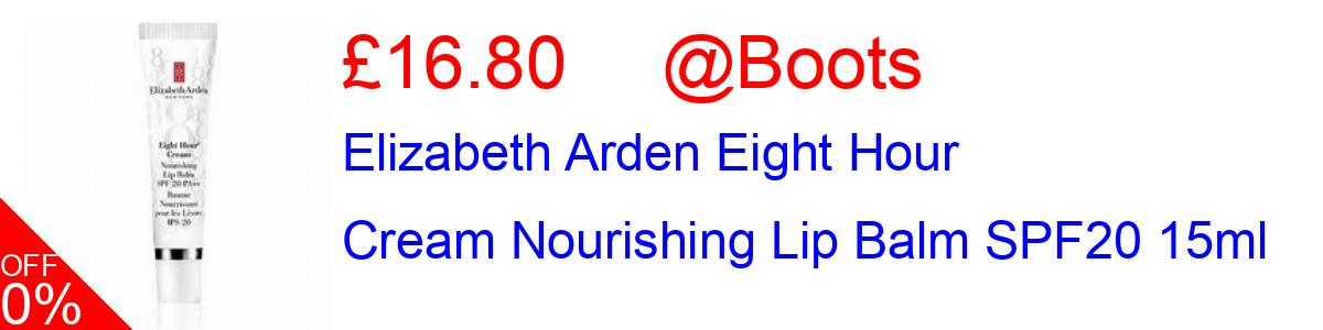 20% OFF, Elizabeth Arden Eight Hour Cream Nourishing Lip Balm SPF20 15ml £16.80@Boots