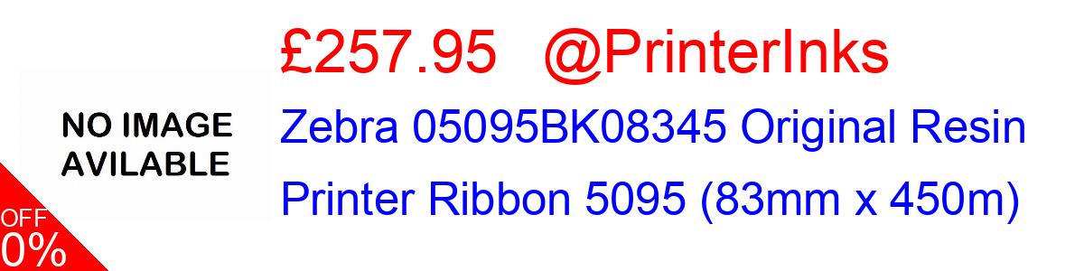 8% OFF, Zebra 05095BK08345 Original Resin Printer Ribbon 5095 (83mm x 450m) £227.95@PrinterInks