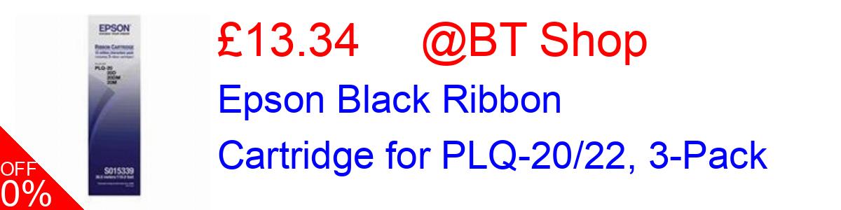 40% OFF, Epson Black Ribbon Cartridge for PLQ-20/22, 3-Pack £13.34@BT Shop