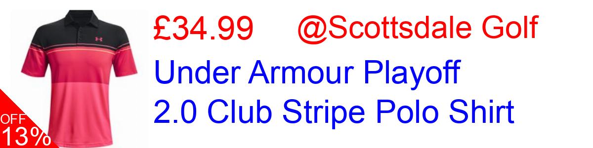 13% OFF, Under Armour Playoff 2.0 Club Stripe Polo Shirt £34.99@Scottsdale Golf