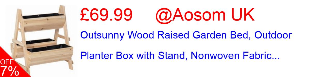 7% OFF, Outsunny Wood Raised Garden Bed, Outdoor Planter Box with Stand, Nonwoven Fabric... £69.99@Aosom UK