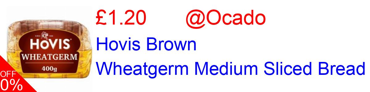 9% OFF, Hovis Brown Wheatgerm Medium Sliced Bread £1.00@Ocado