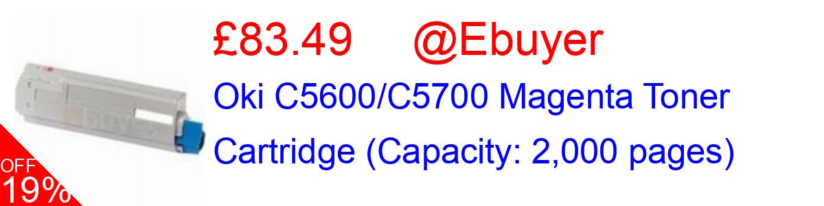 19% OFF, Oki C5600/C5700 Magenta Toner Cartridge (Capacity: 2,000 pages) £83.49@Ebuyer