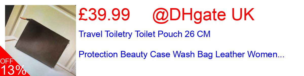 13% OFF, Travel Toiletry Toilet Pouch 26 CM Protection Beauty Case Wash Bag Leather Women... £39.99@DHgate UK