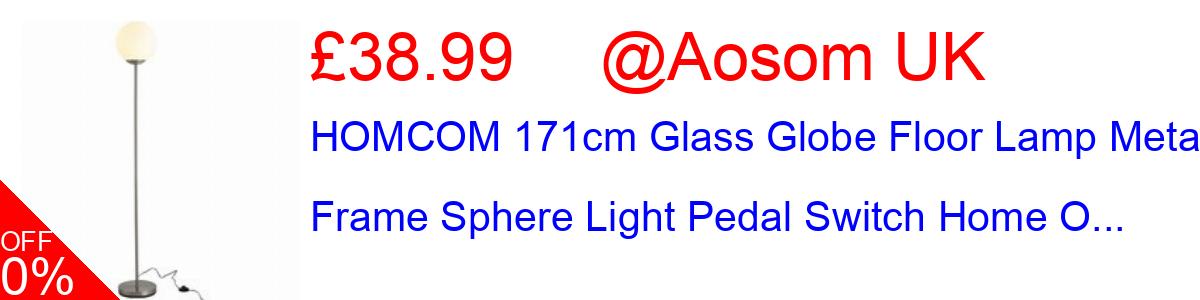 11% OFF, HOMCOM 171cm Glass Globe Floor Lamp Metal Frame Sphere Light Pedal Switch Home O... £38.99@Aosom UK