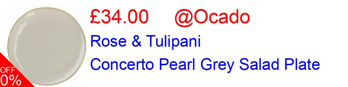 19% OFF, Rose & Tulipani Concerto Pearl Grey Salad Plate £26.00@Ocado