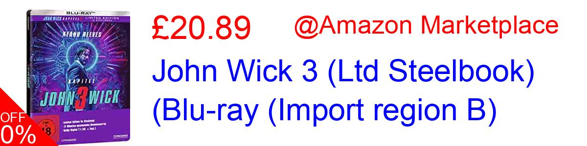 13% OFF, John Wick 3 (Ltd Steelbook) (Blu-ray (Import region B) £17.51@Amazon Marketplace