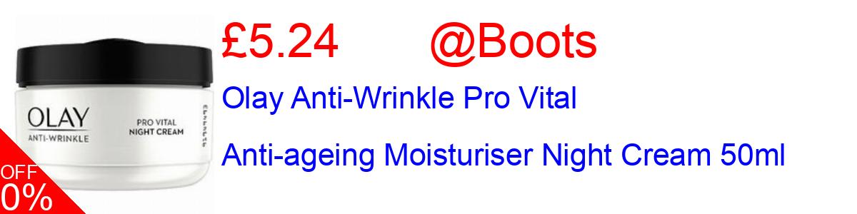 50% OFF, Olay Anti-Wrinkle Pro Vital Anti-ageing Moisturiser Night Cream 50ml £5.24@Boots