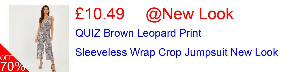 70% OFF, QUIZ Brown Leopard Print Sleeveless Wrap Crop Jumpsuit New Look £10.49@New Look