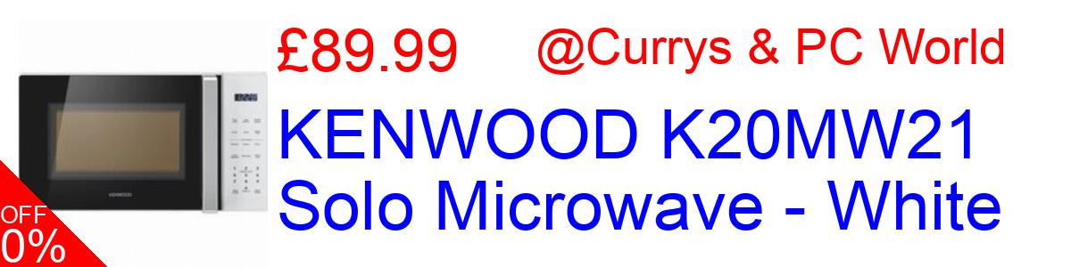 44% OFF, KENWOOD K20MW21 Solo Microwave - White £89.99@Currys & PC World