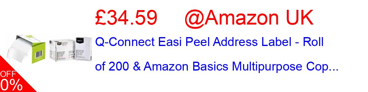 14% OFF, Q-Connect Easi Peel Address Label - Roll of 200 & Amazon Basics Multipurpose Cop... £36.59@Amazon UK