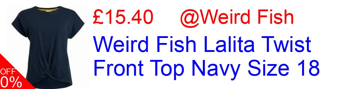 30% OFF, Weird Fish Lalita Twist Front Top Navy Size 18 £15.40@Weird Fish