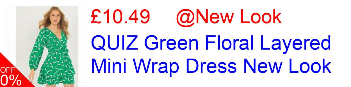 57% OFF, QUIZ Green Floral Layered Mini Wrap Dress New Look £10.49@New Look